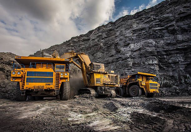 Heavy mining equipment at work